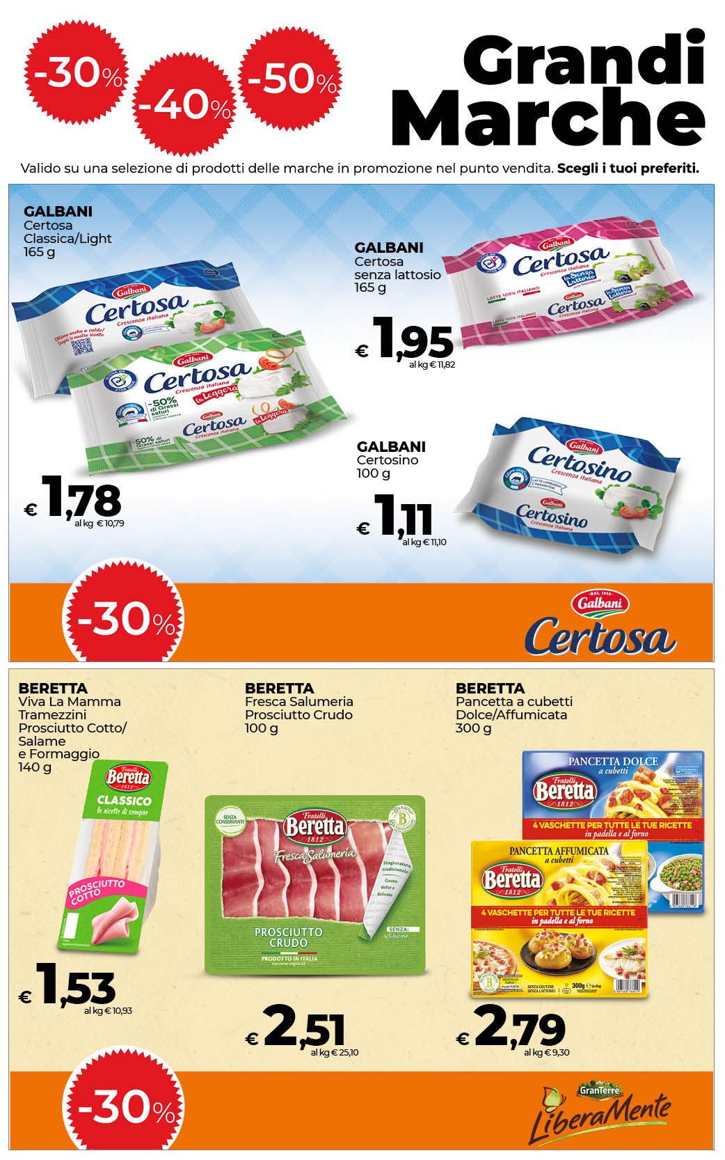 -30% -40% -50% sulle Grandi Marche