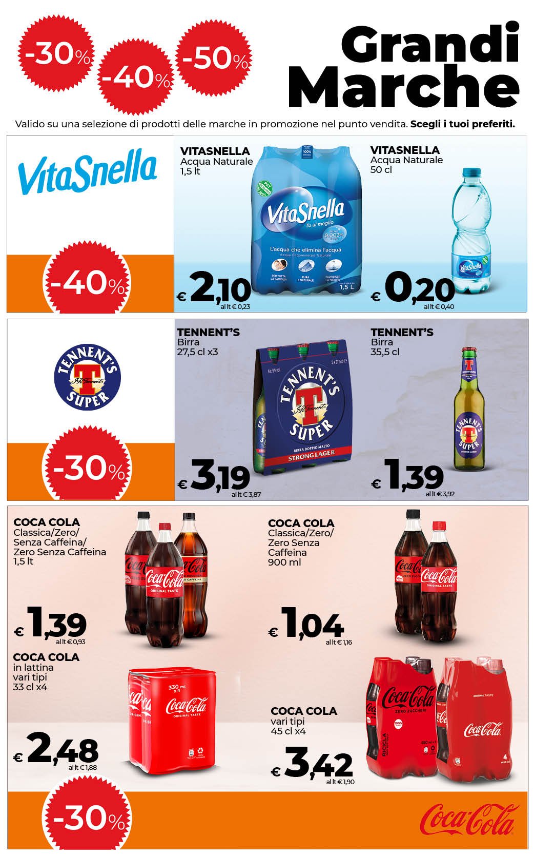 -30% -40% -50% sulle Grandi Marche