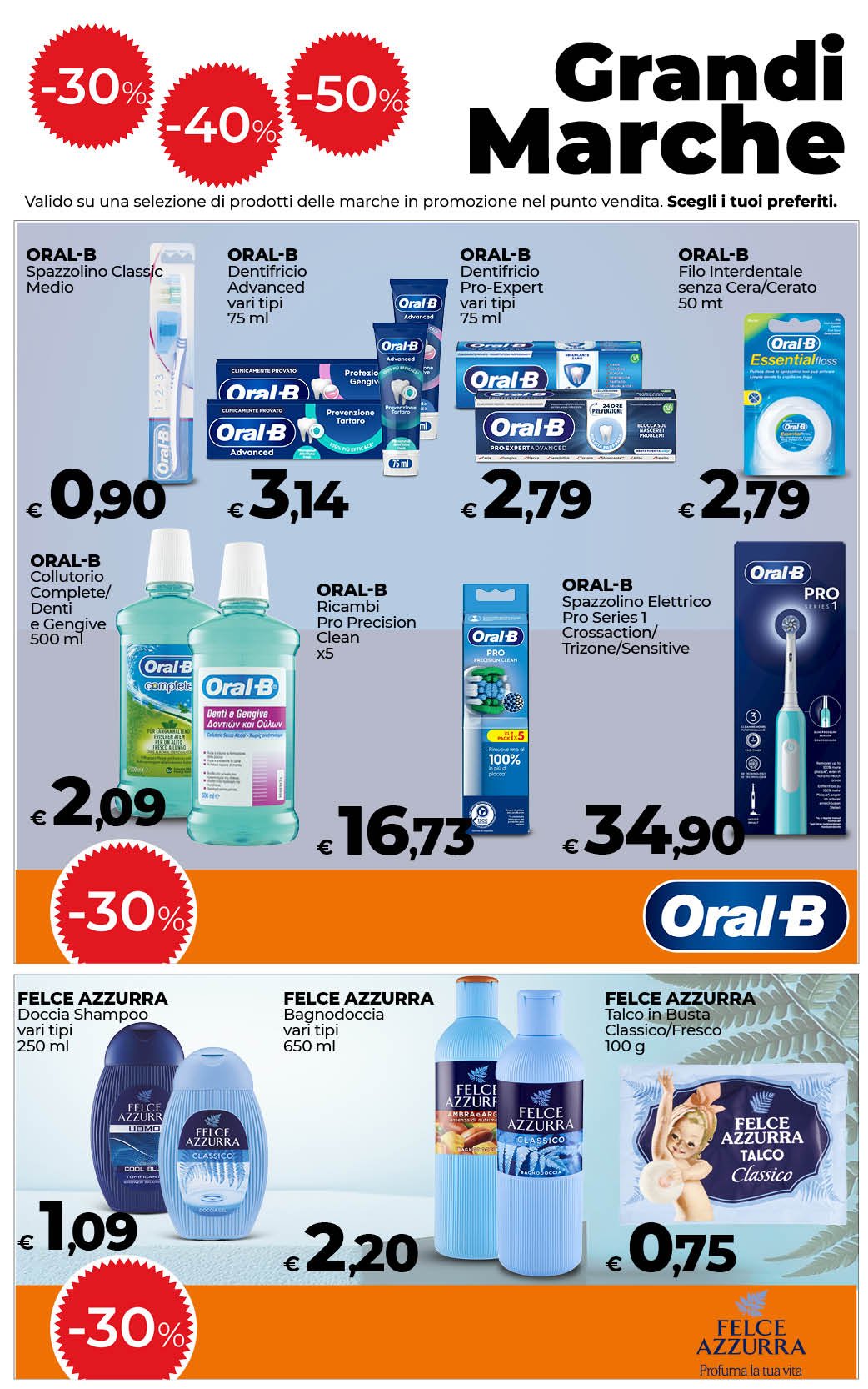 -30% -40% -50% sulle Grandi Marche