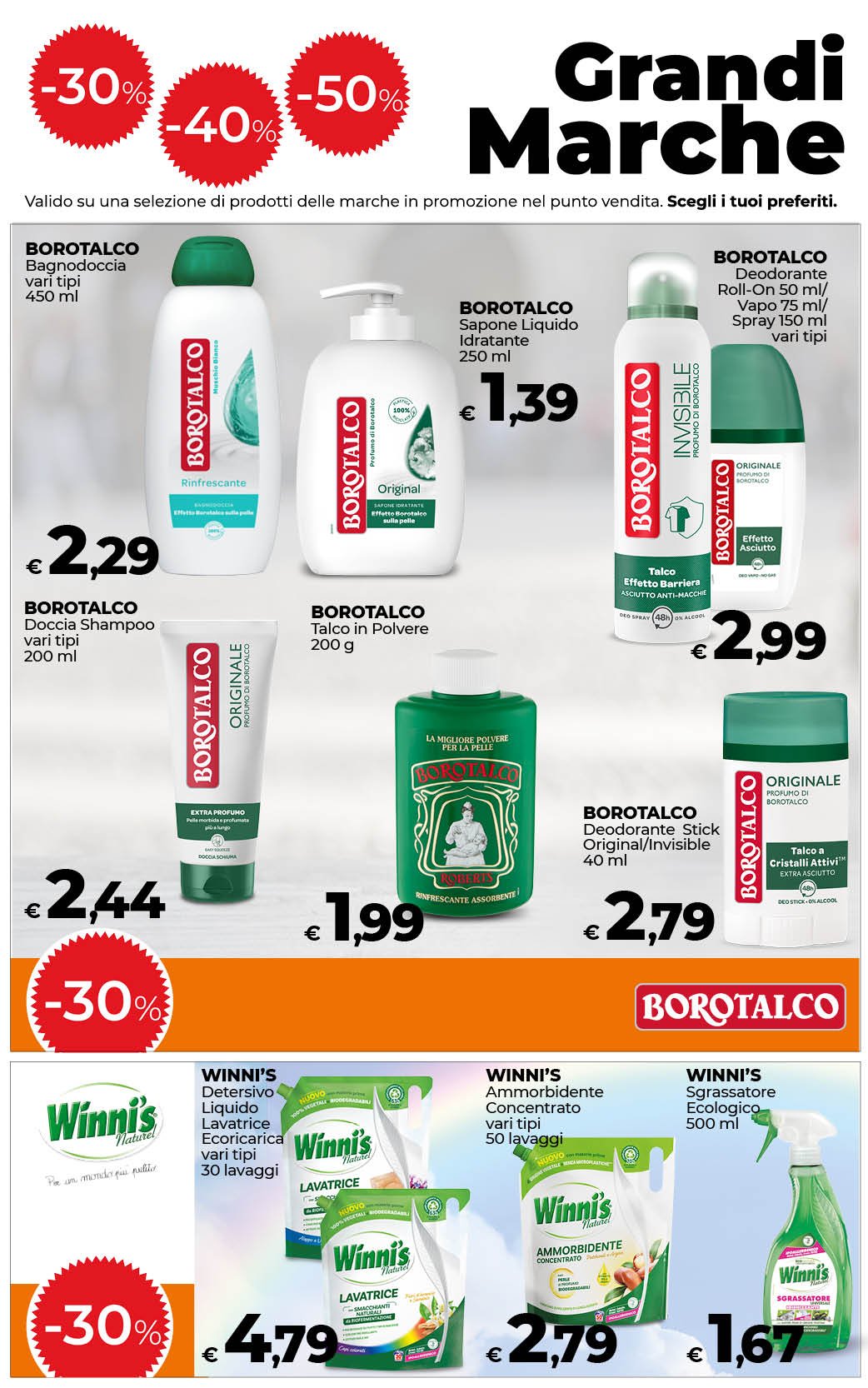 -30% -40% -50% sulle Grandi Marche