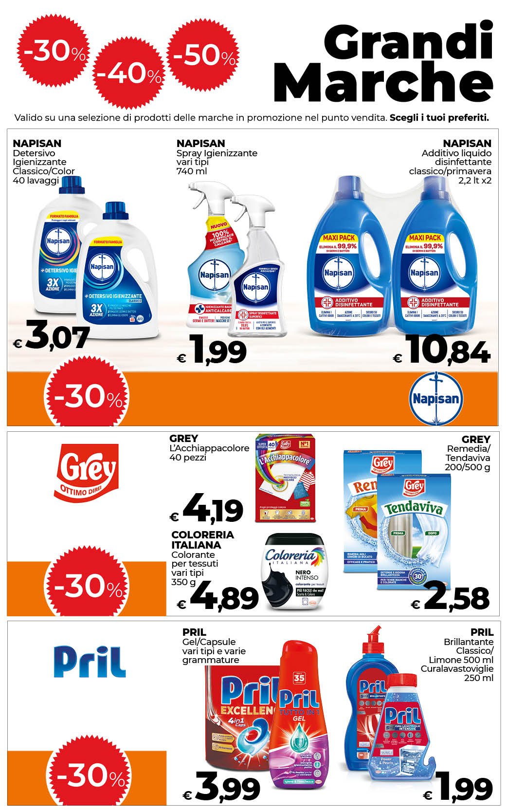 -30% -40% -50% sulle Grandi Marche