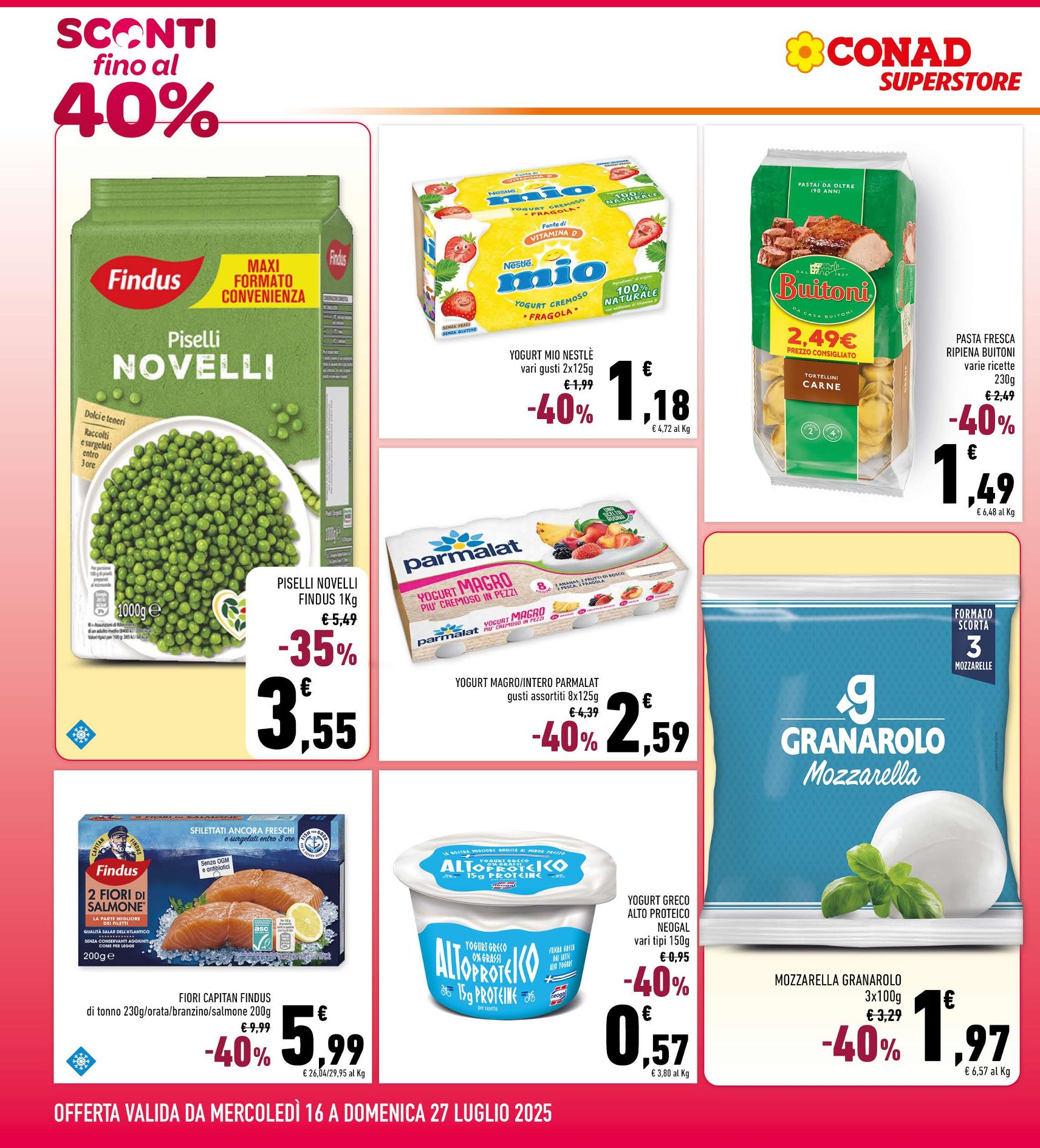 Sconti fino al 40%