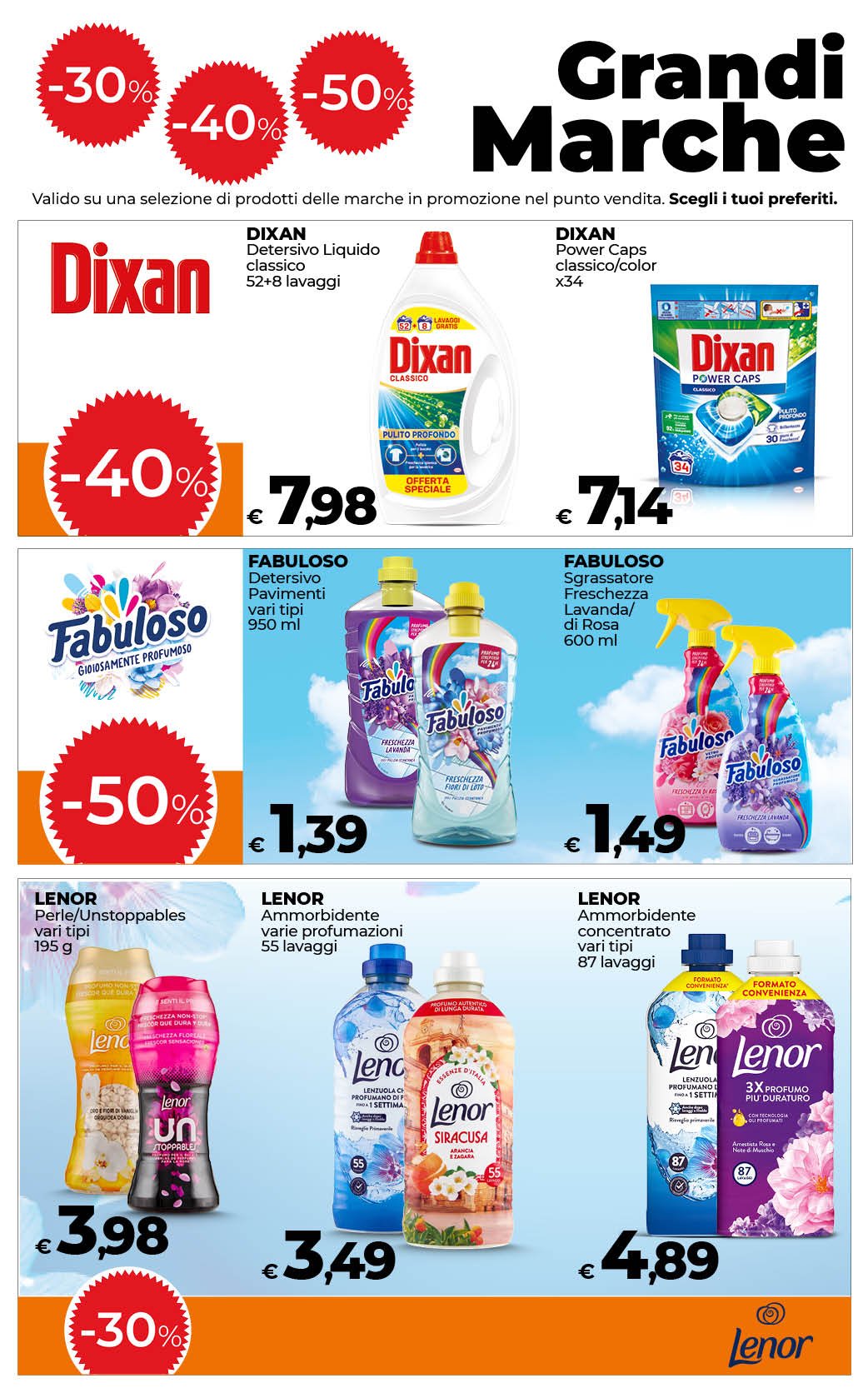 -30%, 40%, 50% sulle Grandi Marche