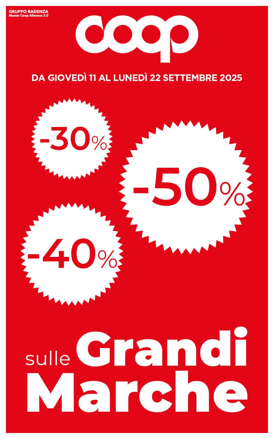 -30%, 40%, 50% sulle Grandi Marche