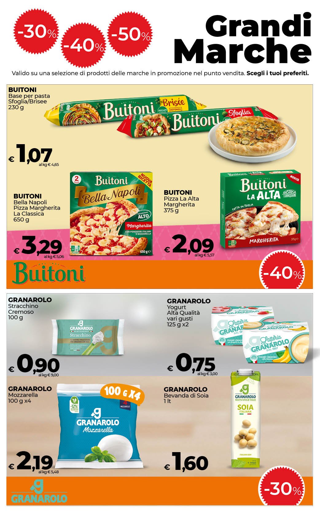 -30%, 40%, 50% sulle Grandi Marche