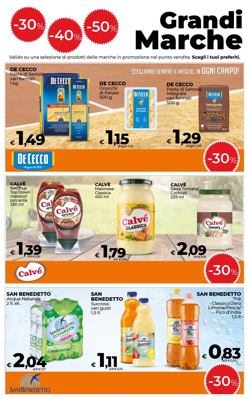 -30%, 40%, 50% sulle Grandi Marche