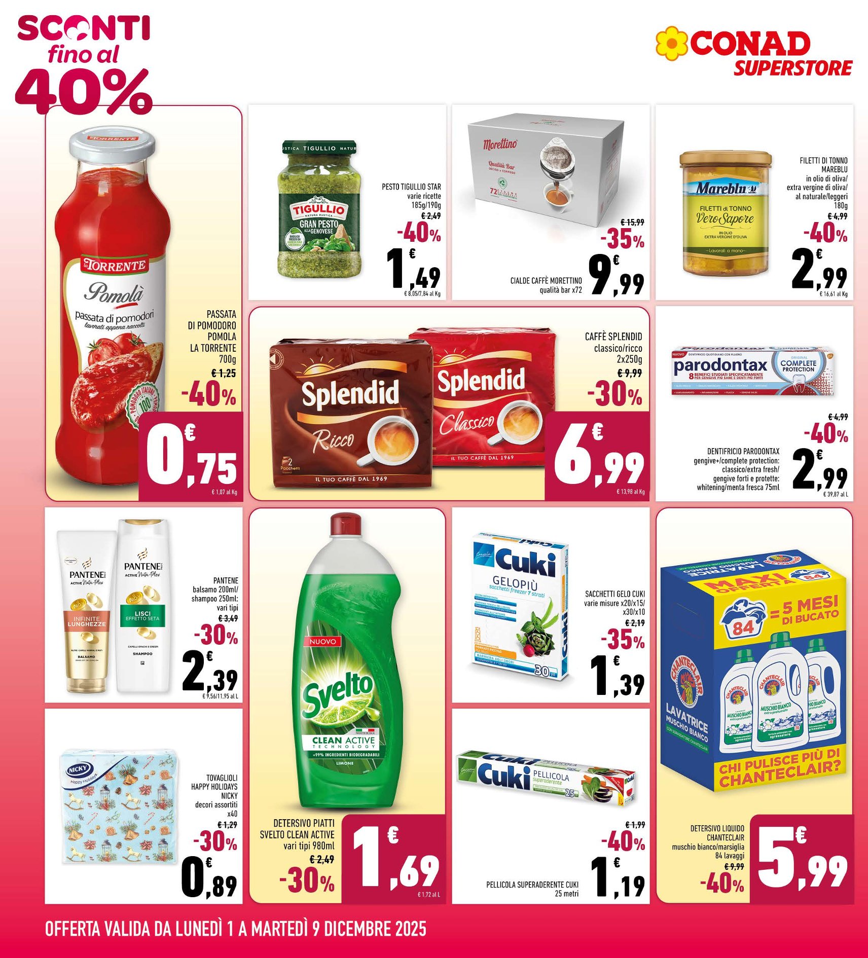 Sconti fino al 40%