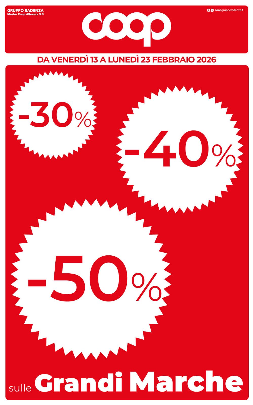 -30% -40% -50% sulle Grandi Marche