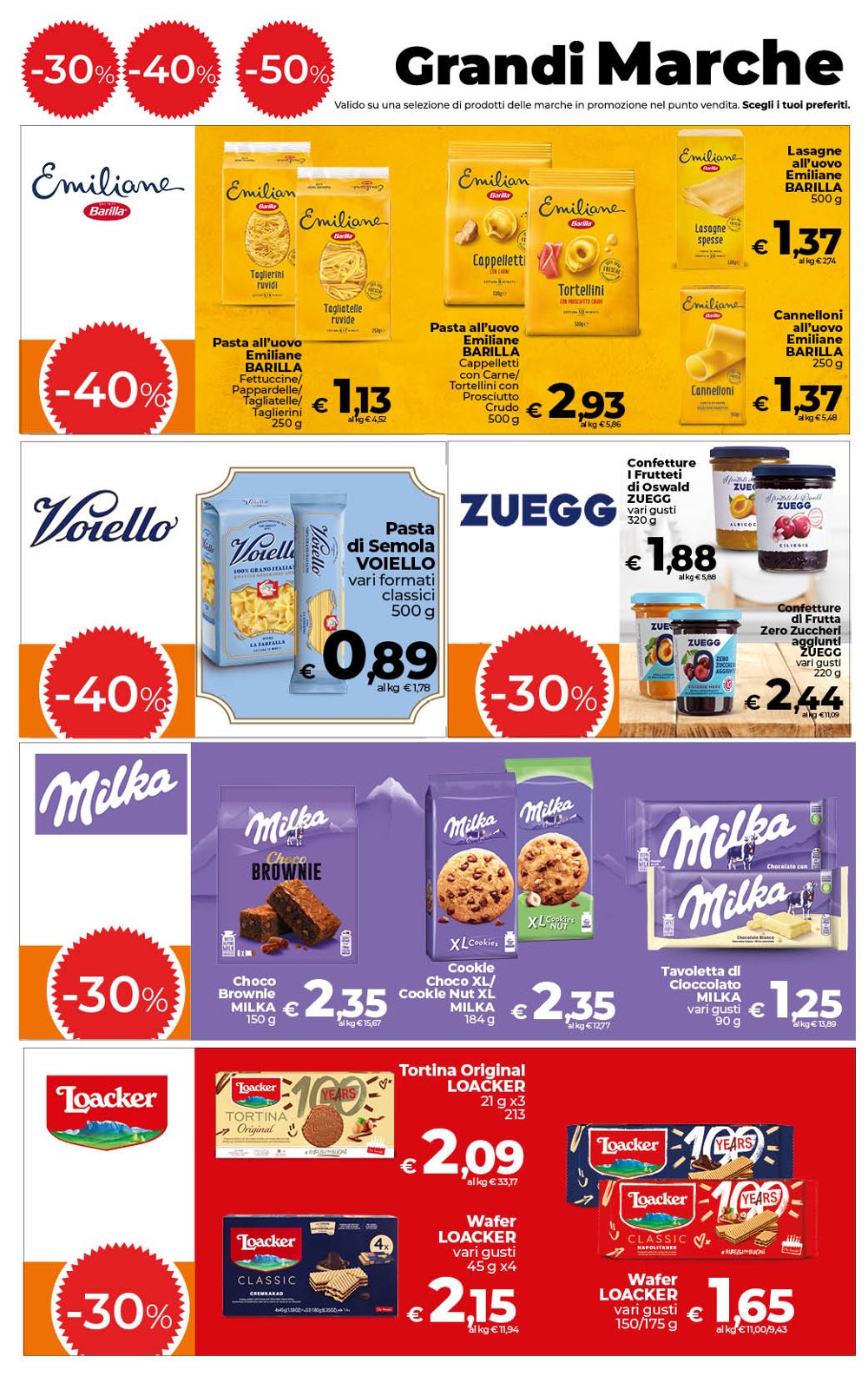 -30% -40% -50% sulle Grandi Marche