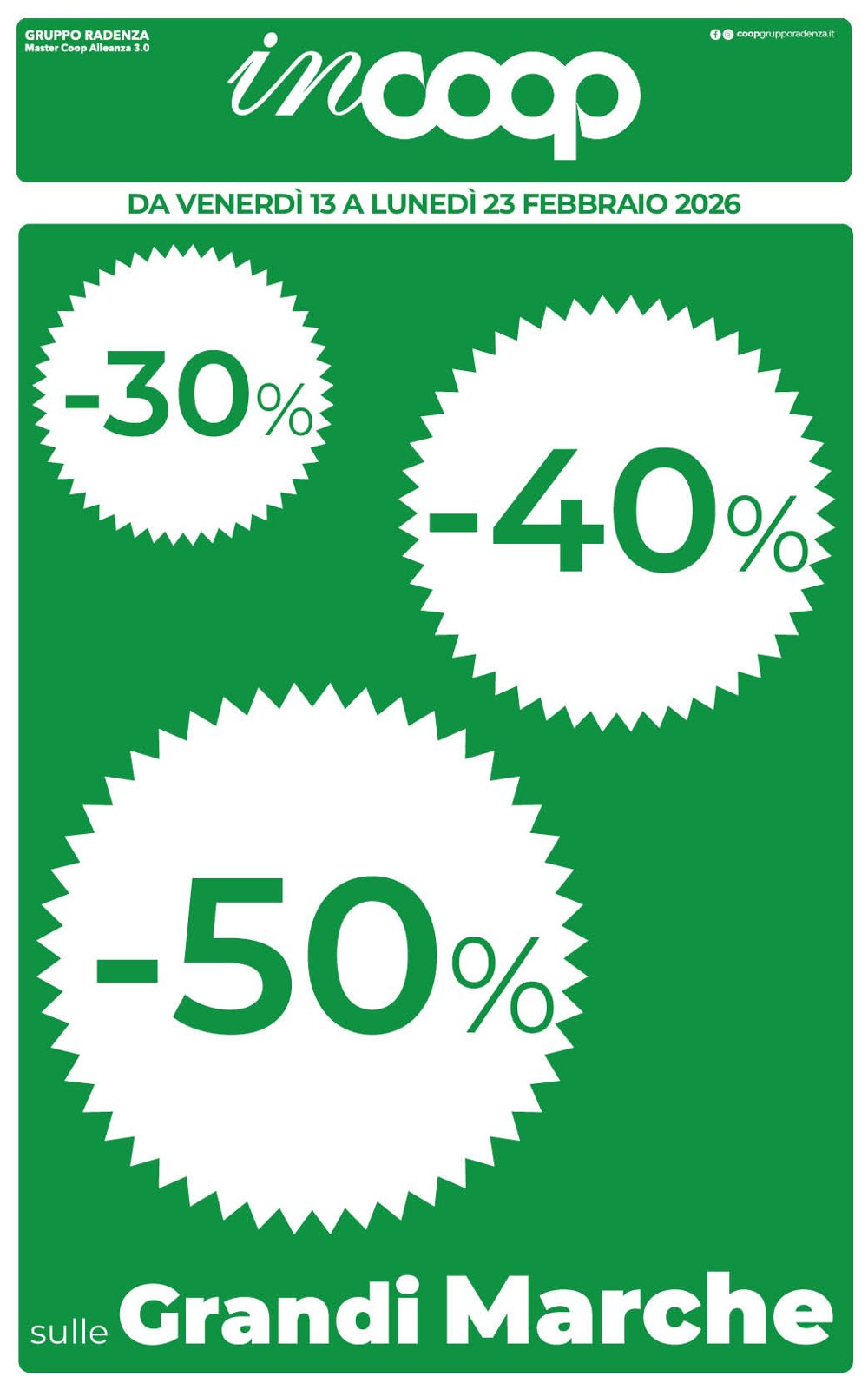 -30% -40% -50% sulle Grandi Marche