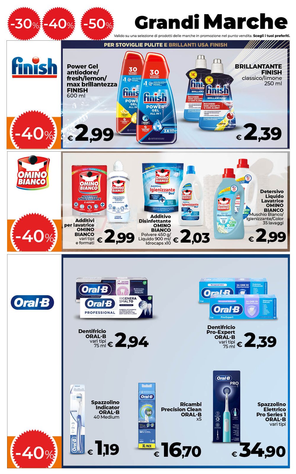 -30% -40% -50% sulle Grandi Marche