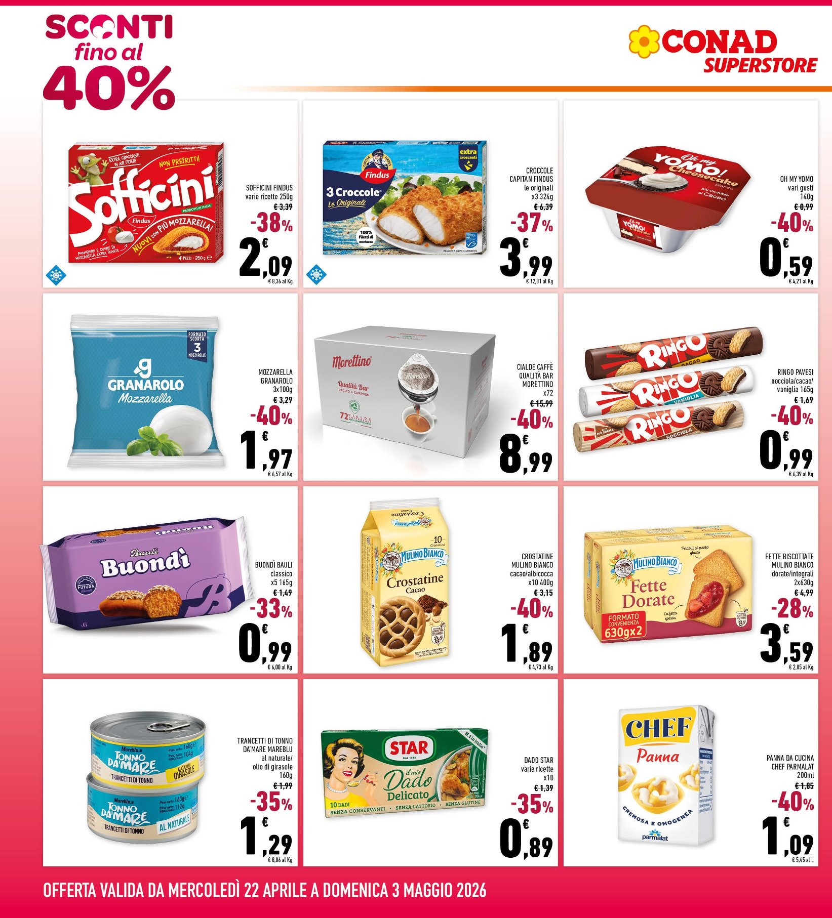 Sconti fino al 40%